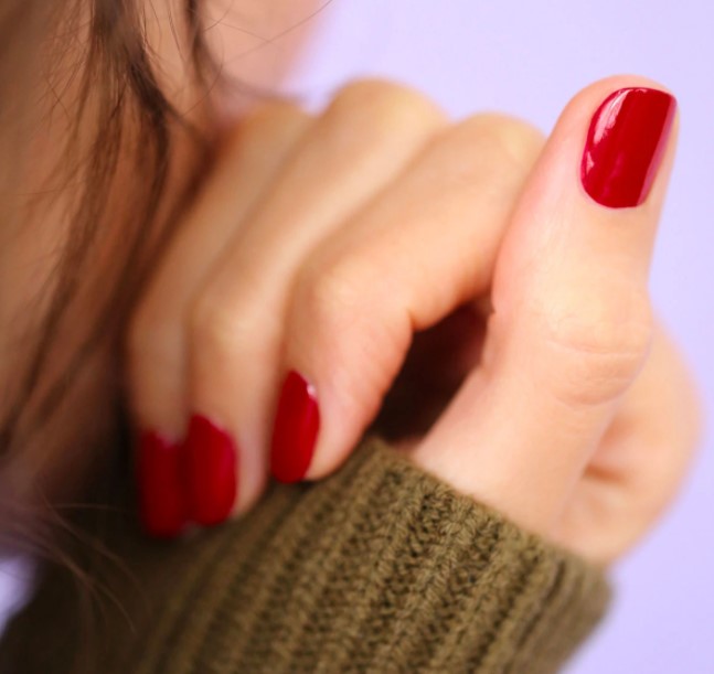 5. Manucurist's iridescent red nail polish